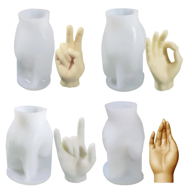 

Creative Gesture Candle Epoxy Resin Mold Aromatherapy Plaster Silicone Mould DIY Crafts Home Decorations Casting Tool