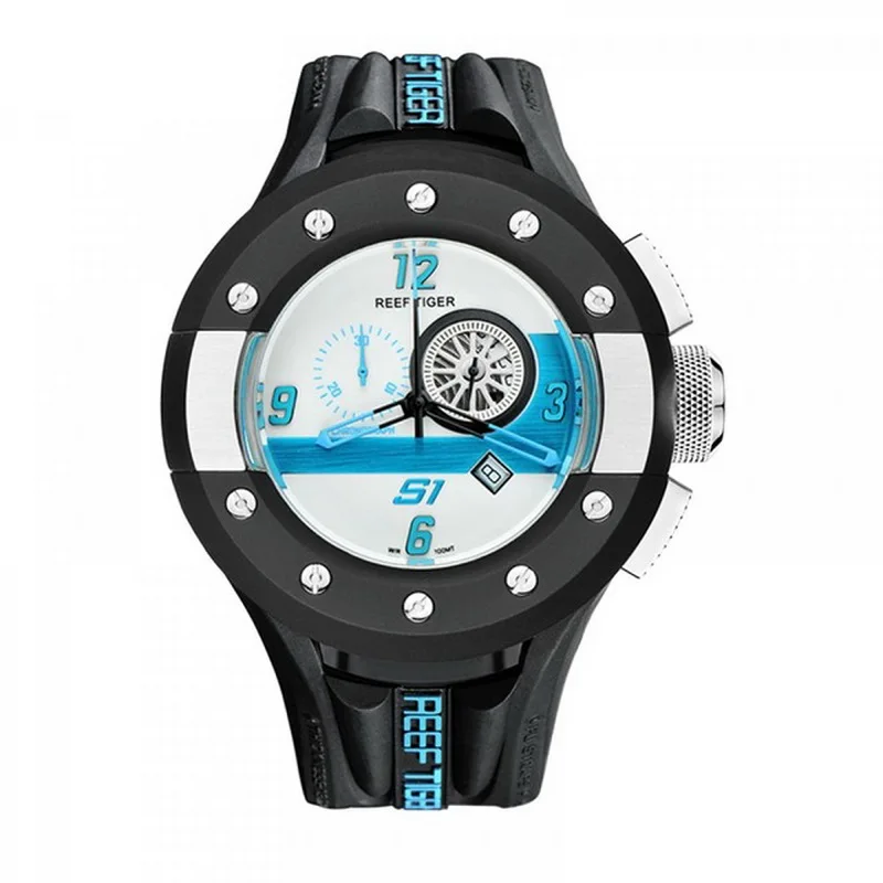 Часы наручные мужские кварцевые с резиновым ремешком спортивные