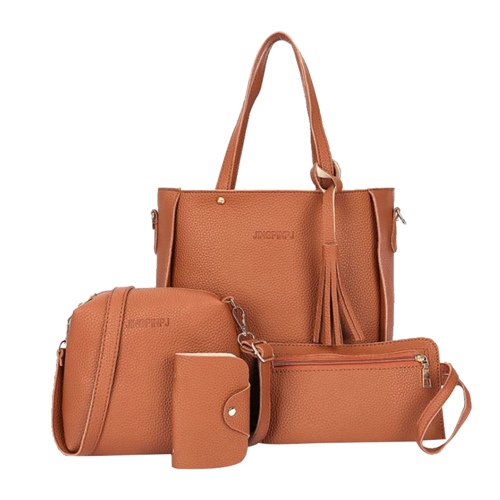 

1Set Women Bag Set Soft PU Leather Handle Bags Set Tote Bag