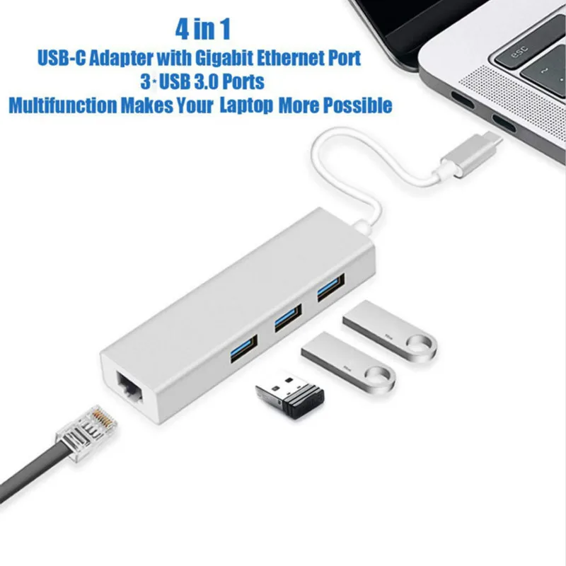 Адаптер Ethernet USB-C USB 3 0 C RJ45 сетевая карта 100 Мбит/с гигабитный Интернет для Macbook |