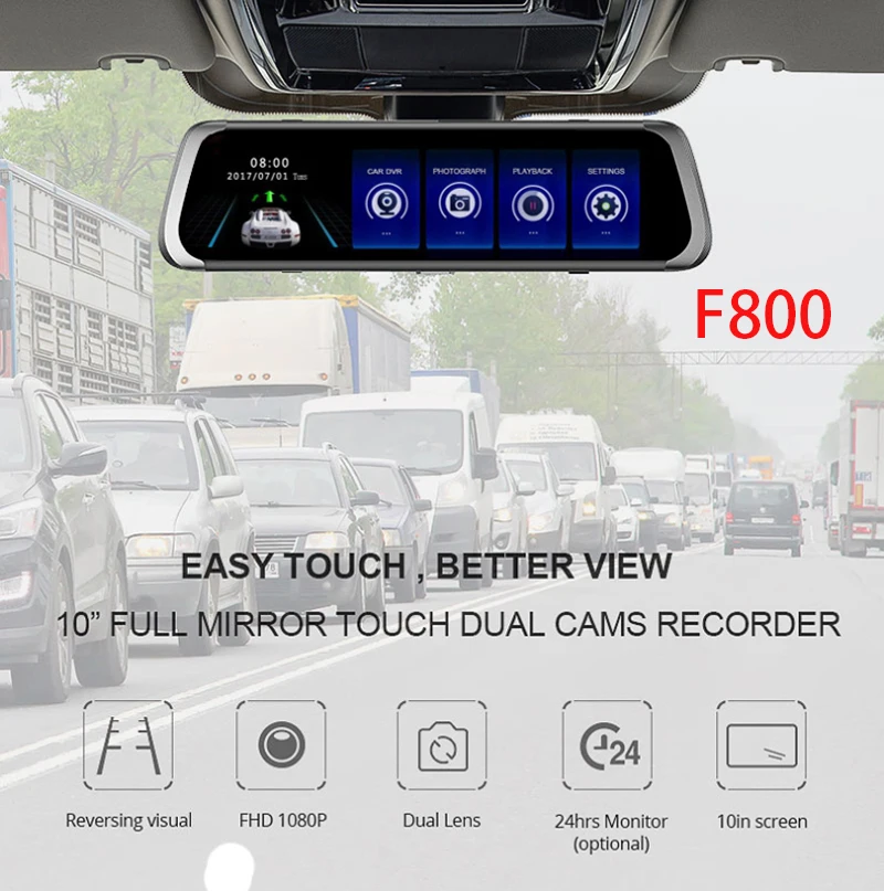 Зеркало видеорегистратор 10 дюймов 4G GPS FHD 1080P|Видеорегистраторы| |