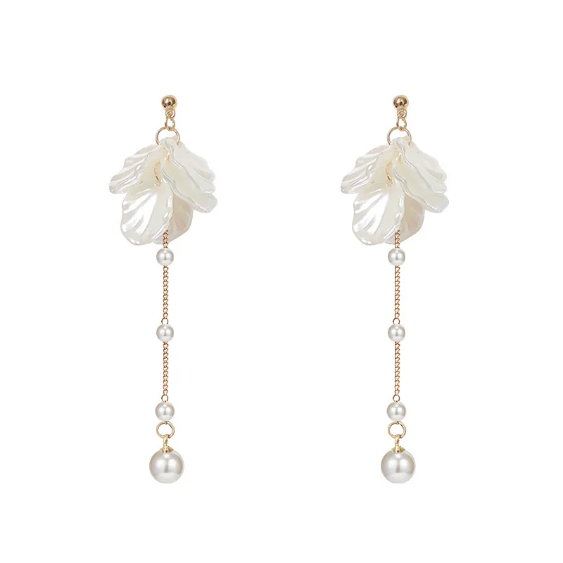

Aivle Fashion Jewelry S925 Silver Needle Earrings for Girls Sweet High-Grade Pearl Shell Petal Shape Hypoallergenic