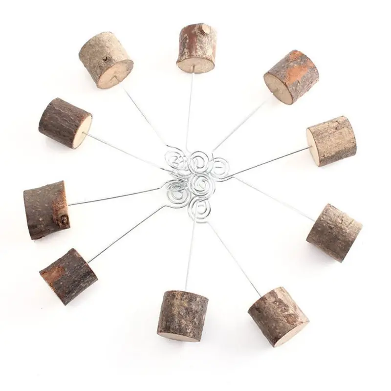 10 шт. деревенский деревянный зажим для фото Памятка имя карты базовый держатель