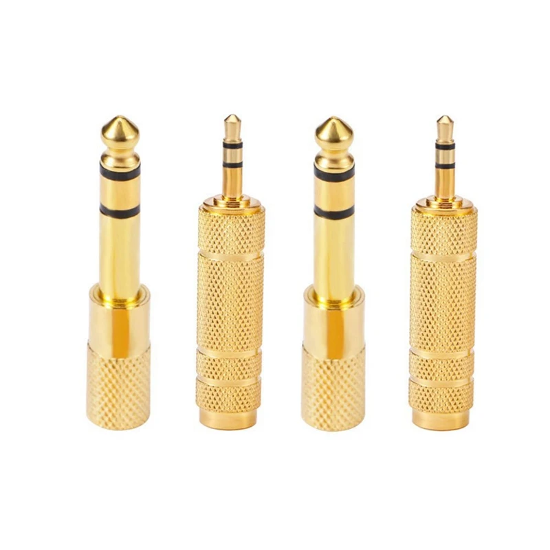 

Адаптер для наушников 6,35 мм (1/ 4 дюйма) штекер на 3,5 мм гнездо стерео адаптер плюс 3,5 мм стерео штекер на 6,35 мм (1/ 4 дюйма) стерео