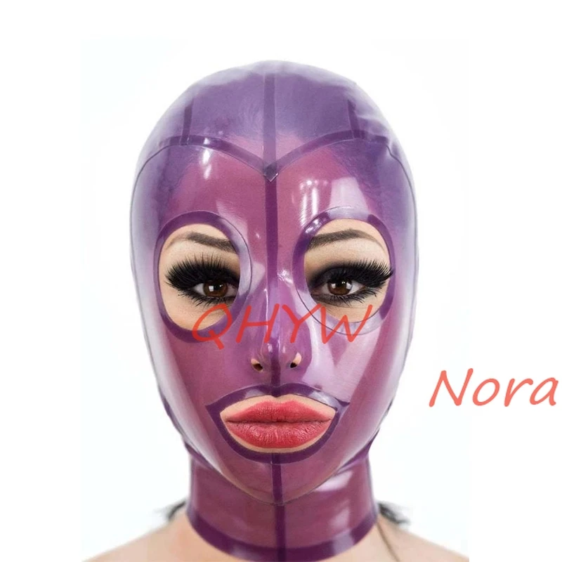 Латексная маска ручной работы прозрачная фиолетовая фотолампа с открытыми