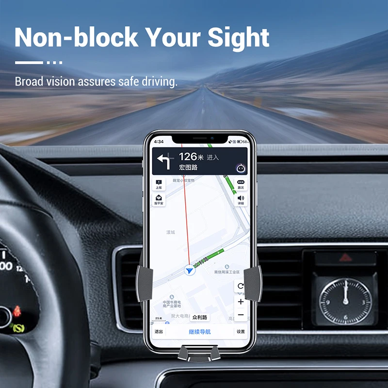 TOPK гравитационный Автомобильный держатель для телефона iPhone Samsung Xiaomi в автомобиле