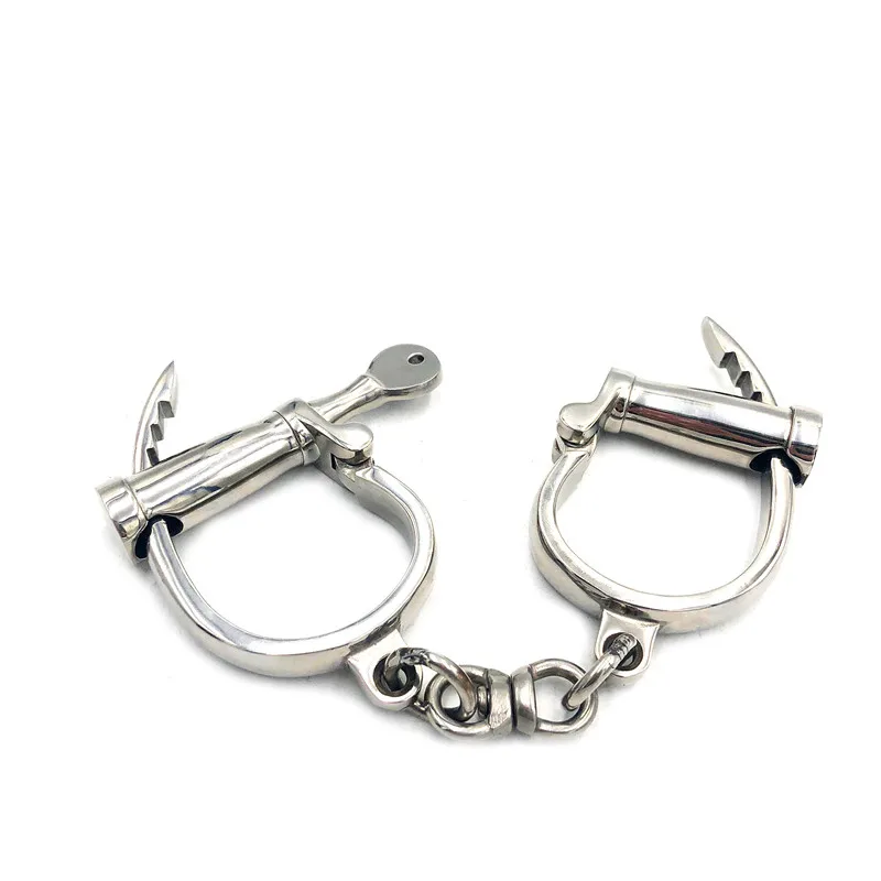 

New SM Toys Unisex Stainless Steel Horseshoe-shape Adjustable Handcuffs Ankle Cuff Wrist Heavy Duty Slave Restraint Adult Game
