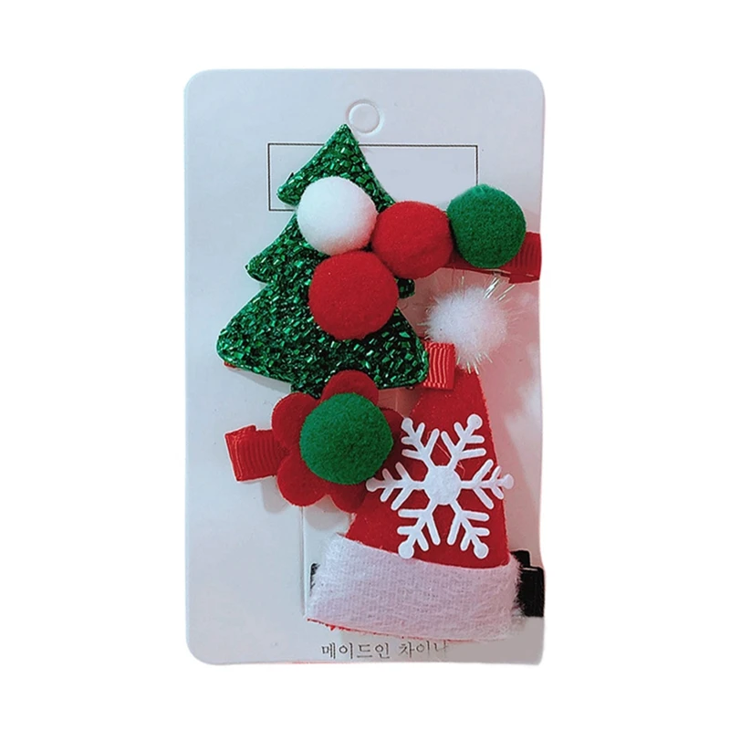 Cute Girls Hair Clips Christmas Santa Claus Design Hair Pin Set Children Hairpin Princess Hair Accessories