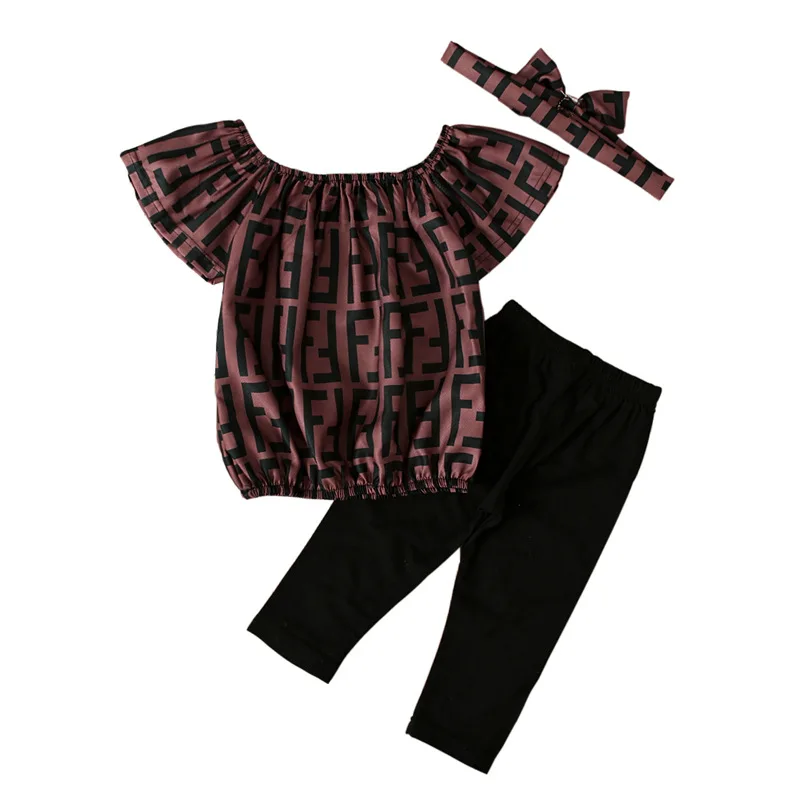 

Children Summer Strapless Baby Girls Clothes Set Strapless Printed Top+Pants Tracksuit Suit Kids Outfits Toddler Girl Clothing