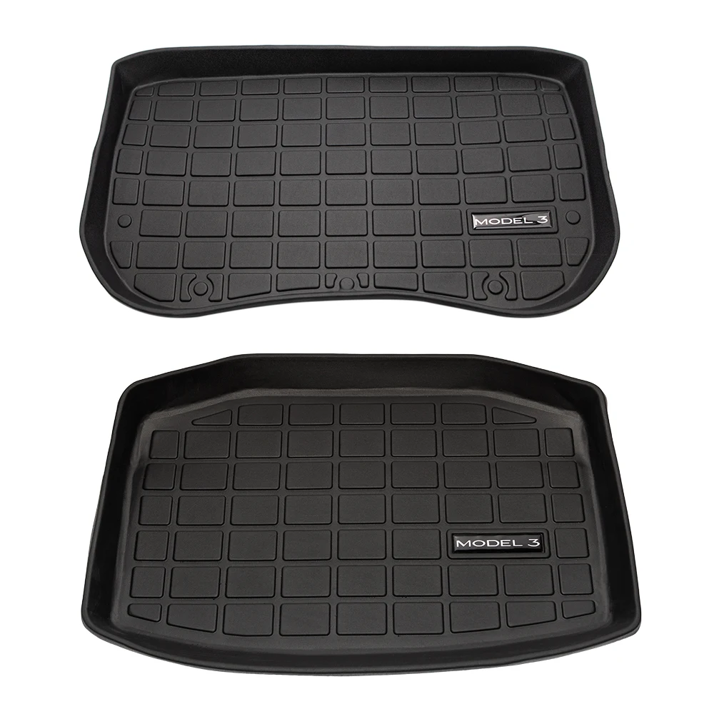 

Car Front Rear Trunk Mat for Tesla Model 3 Accessories Protective Pad Waterproof TPE Rubber Mats Pads Cargo Liner 2018-2020