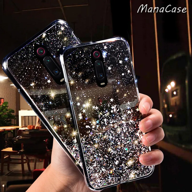 Блестящий чехол с блестками для Xiaomi Redmi 8A 7A 5 K20 K30 Note 7 8 6 pro мягкий Mi CC9 9 SE 6X A2 9T Pro