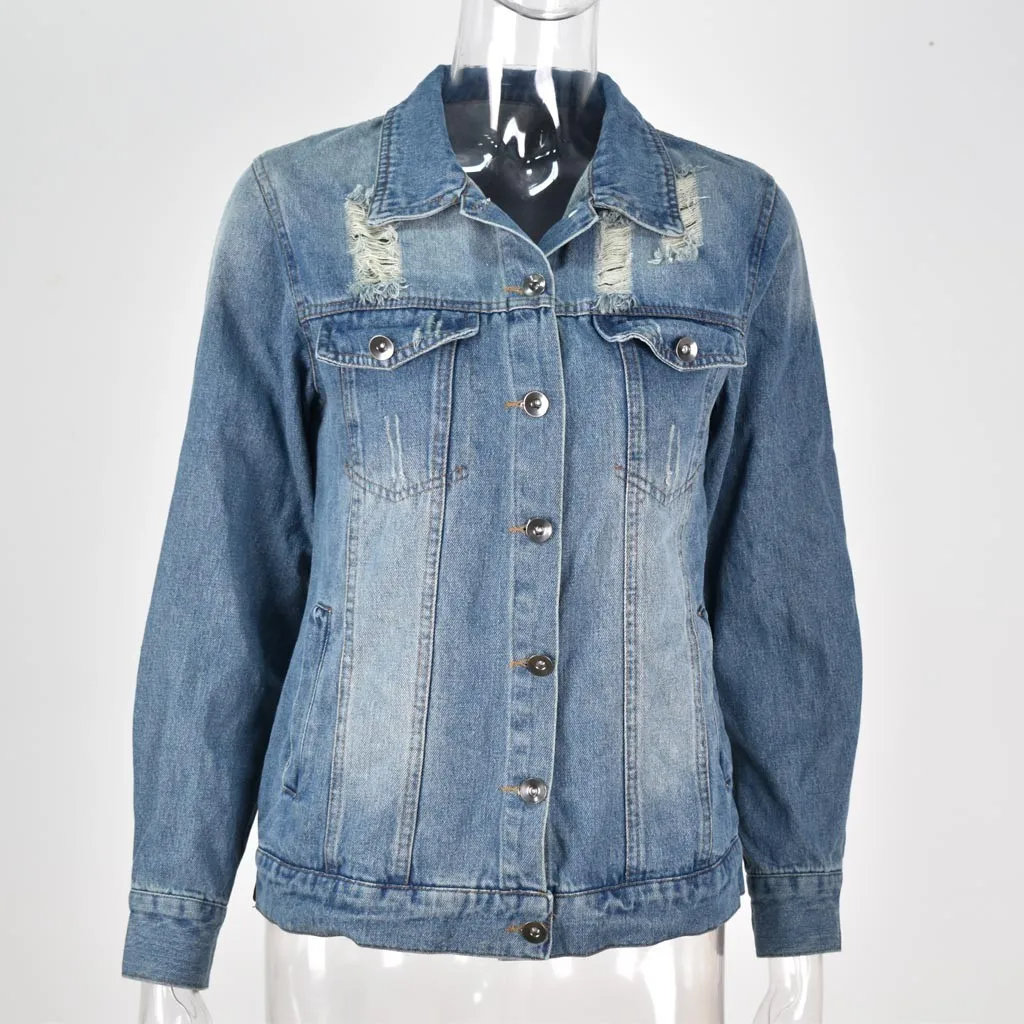 Women Outerwear Coats Jackets Fashion Long Sleeve Denim Coat Ladies Casual Jacket Outwear Jeans Overcoat Tops M840# | Женская одежда