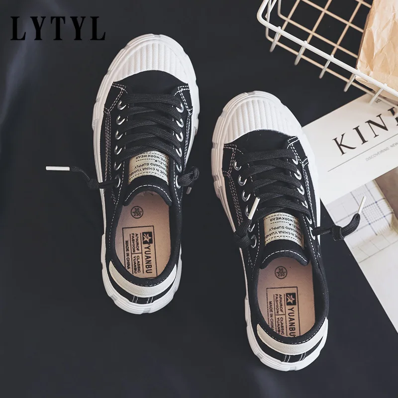 

Canvas Shoes Solid Color 2021 Spring New Lady Stylish Sneakers Leopard Girls White Shoes Black Sneaker Lace Up Low Top B20-770
