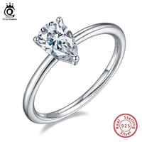 orsa jewels 1 carat pear cut moissanite engagement ring 925 sterling silver d e color vvs classic waterdrop solitaire ring smr58