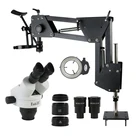 Бинокулярный стереомикроскоп 3,5x-90X 180X, увеличительная подставка, бриллиантовая Настройка, МИКРОСКОП СВЕТОДИОДНЫЙ ным источником светильник для ювелирных изделий, оптические инструменты
