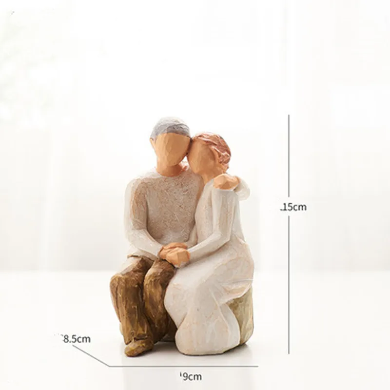 

Nordic Creative Parent-child Doll Wedding Anniversary Birthday Gift Cute Character Living Room Bedroom Art Wedding Gift M2447