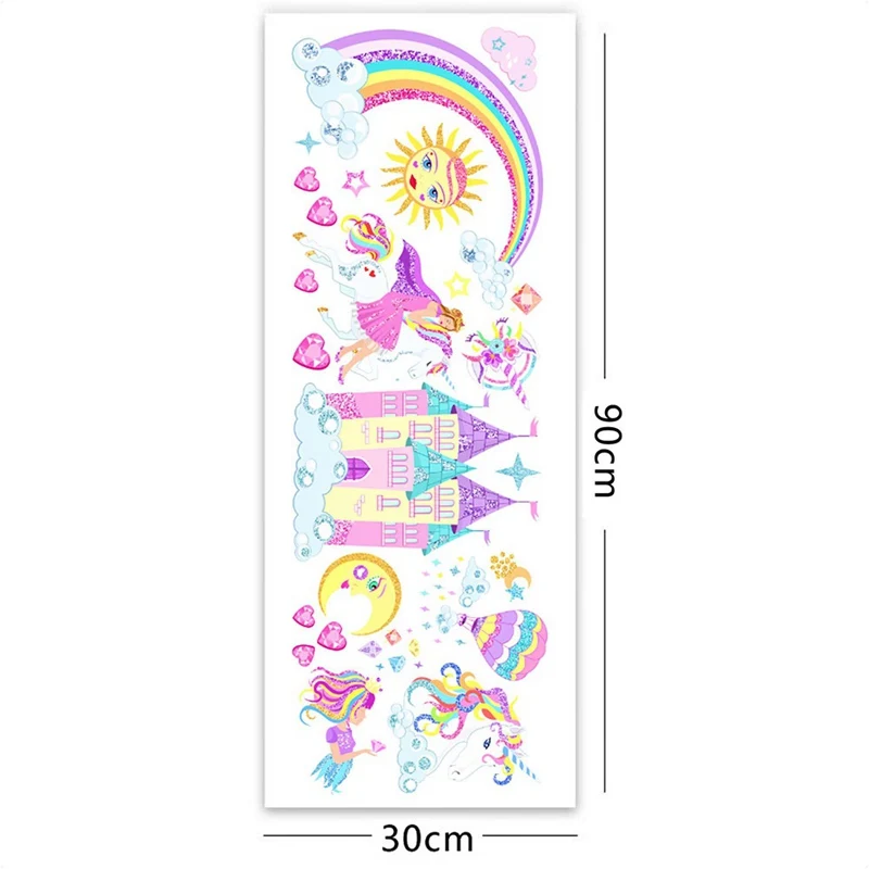 Большая Принцесса Замок Фея Единорог детская комната настенные наклейки