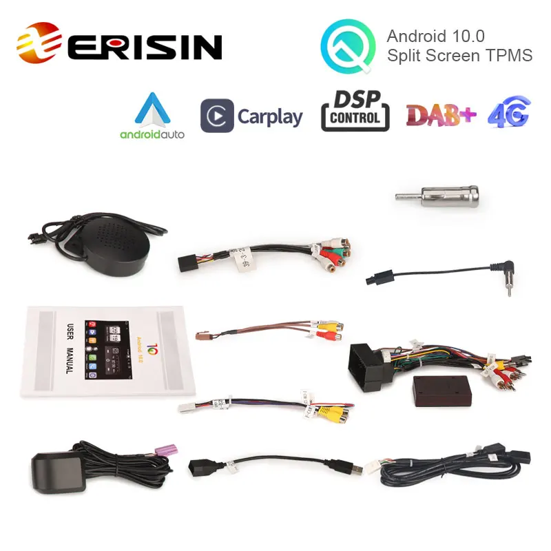 Erisin ES8750F 9 &quotOcta-Core Android 10 0 автомобильная стереосистема для Fiat 500X 2014 Apple CarPlay Авто DSP