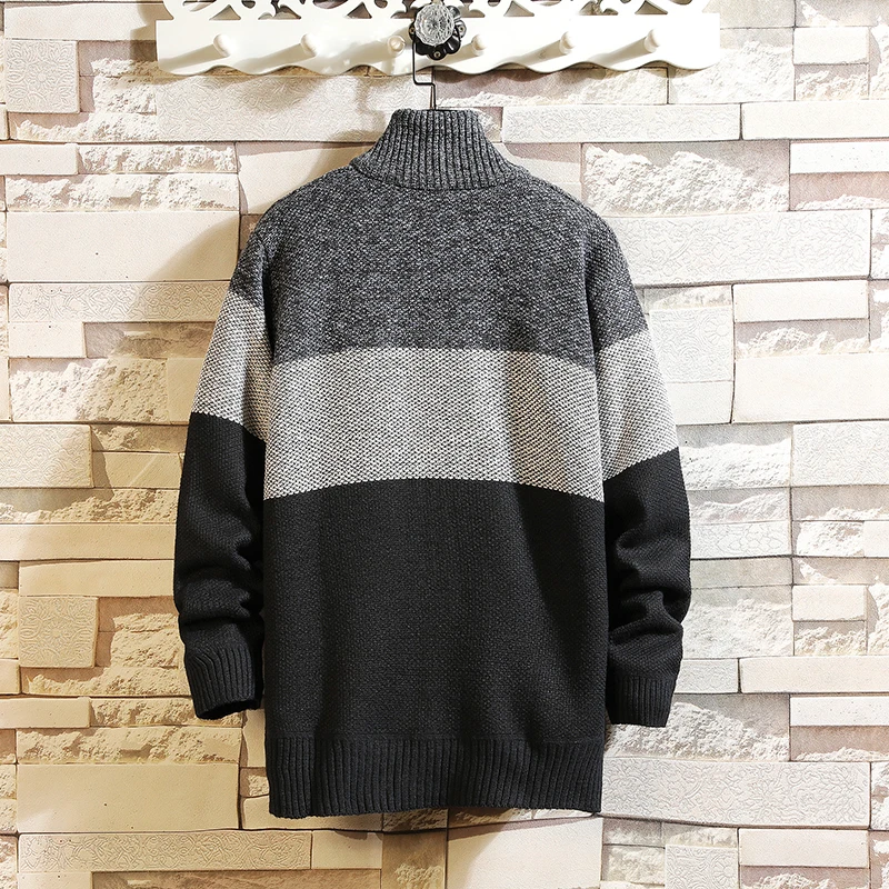 Полосатый цвет новинка 2020 Толстый модный брендовый свитер для мужчин кардиган