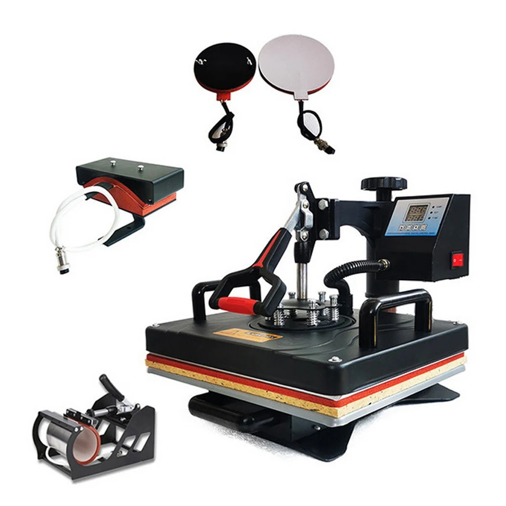 

29*38CM 5 In 1 Combo Heat Press Printer Machine 2D Sublimation Vacuum Heat Press Printer for T-shirts Cap Mug Plates