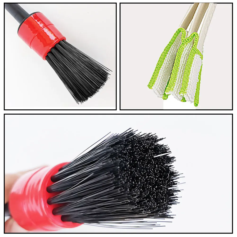 

6 шт./компл., эргономичная переносная щетка для удаления пятен в салоне, мягкие сиденья, длинная ручка, многофункциональная щетка для чистки ...