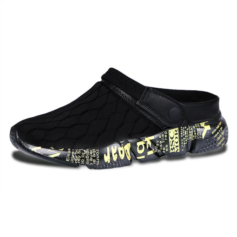 

2021 Mens Brands Light Clogs Sneakers Man Summer Outdoor Beach Slip On Shoes Men Big Size Sneakers Comfort Air Mesh Shoes