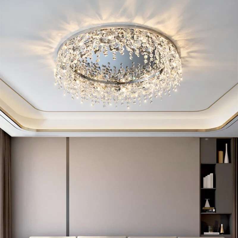 

Light Luxury Crystal Living Room Ceiling Lamp Nordic Atmosphere LED Lamp Master Bedroom Lamp Simple Modern Atmospheric Room Lamp
