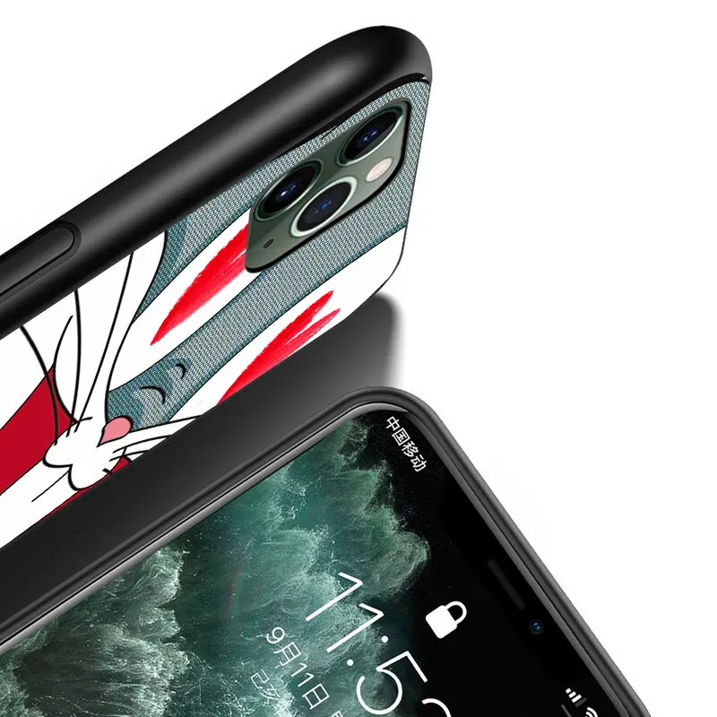 

Cartoon Funny Cute Bugs Bunny For Apple iPhone 12 Mini 11 XS Pro Max XR X 8 7 6 6S Plus 5 5S SE 2020 Black Phone Case