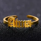Пользовательское имя кольцо персонализированные кольца Старый Английский регулируемый размер Нержавеющая сталь уникальные ювелирные изделия Свадебные Кольца для женщин Подарки для девушек