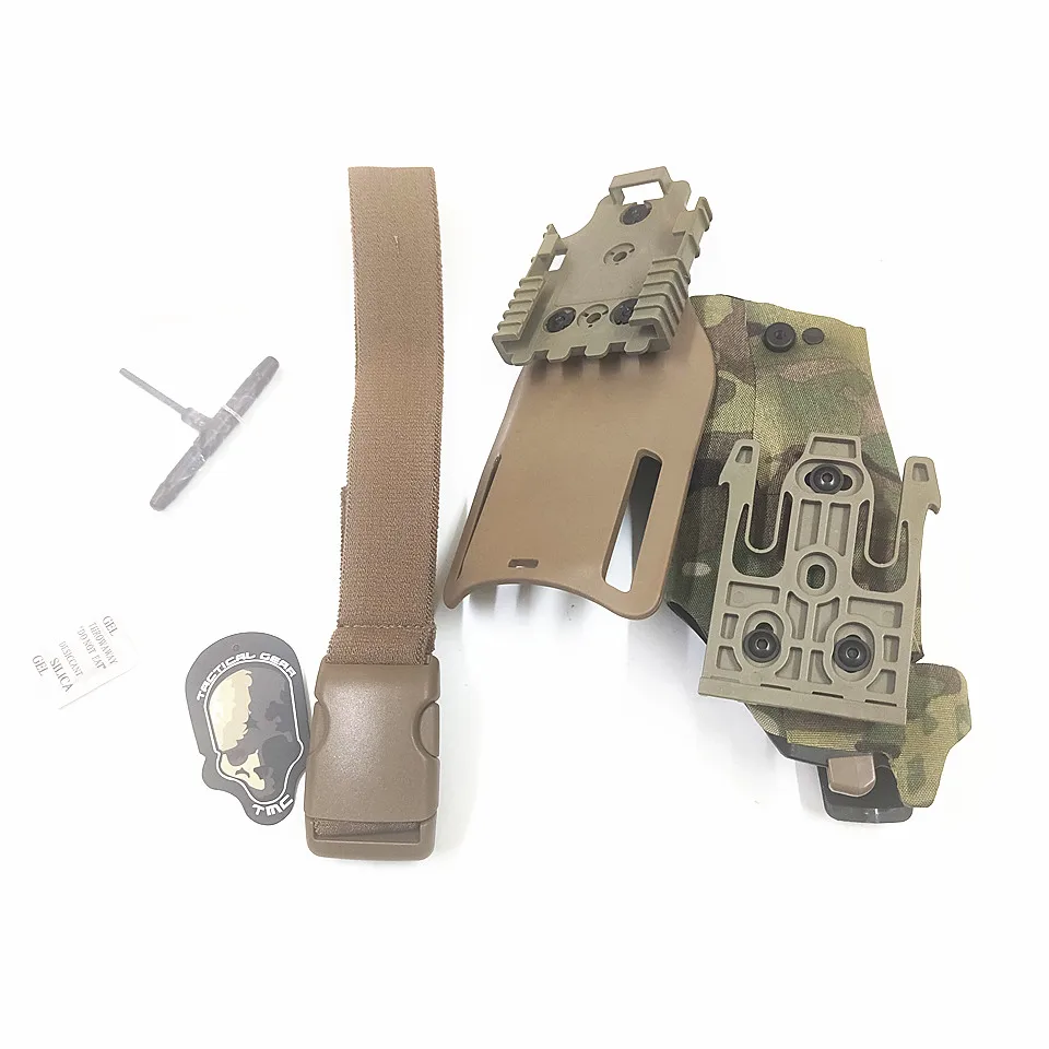 Conjunto de Cinto Novo Skirmish Airsoft Holsters Glock17 X300 Coldre Gota Adaptador Liberação Rápida Gaiter 2021 Tmc 3 High Quality Esporte e Lazer