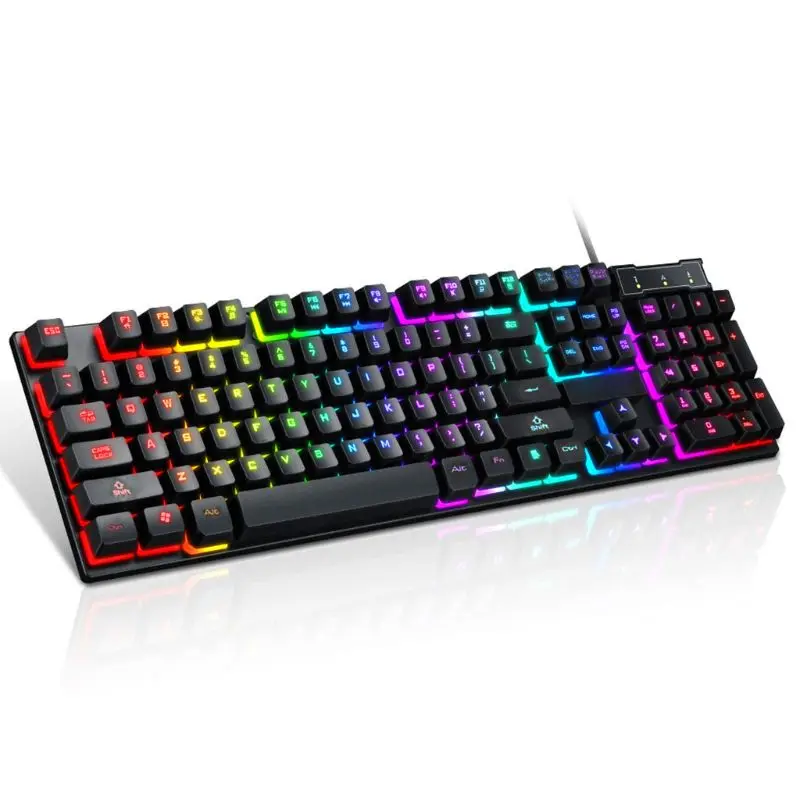 

H7JA USB Wired Gaming Keyboard 104 Keys Mechanical Feeling Gamer Keyboard for Computer Laptop