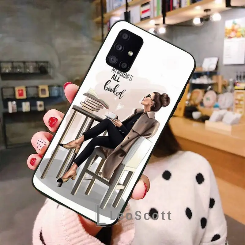 

Girl Boss Pink Women power Phone Case For Samsung A50 A51 A52 A71 A31 A21S S8 S9 S10 S20 S21 Plus Fe Ultra