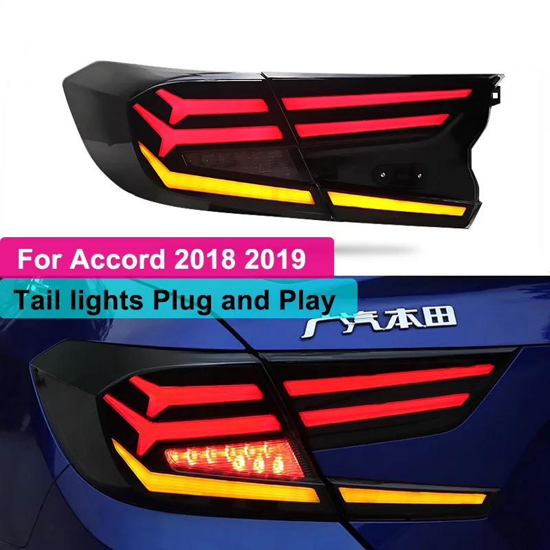 Светодиодный задний светильник s для Honda Accord 2018 2019 10 й DRL динамический сигнал