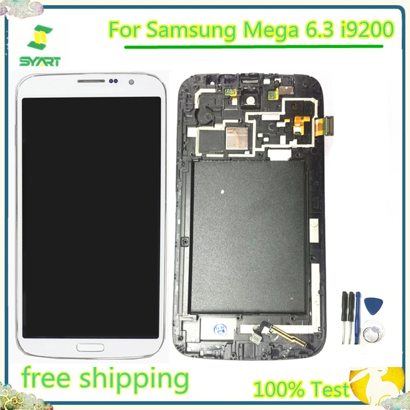 

100% Tested LCD Display Touch Screen Digitizer Assembly Replacement Part For Samsung Galaxy Mega 6.3 i9200 i9205 With Free Tools