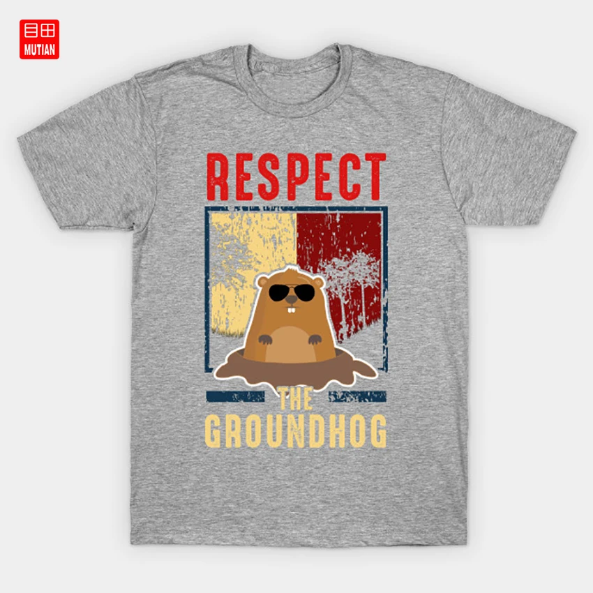 Милая футболка с принтом День сурка | Мужская одежда