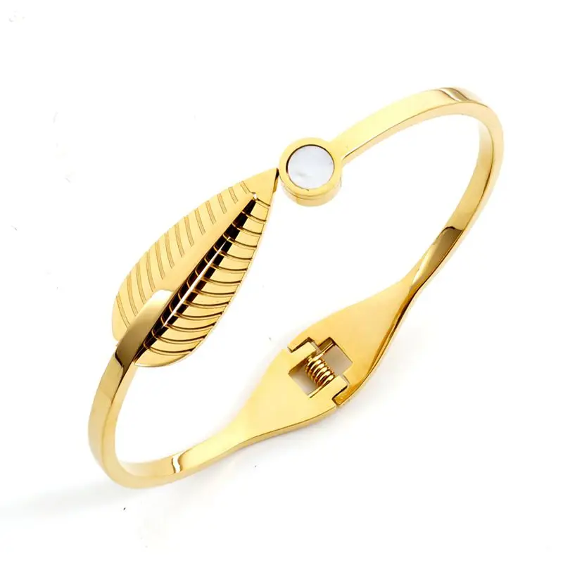 Браслеты из нержавеющей стали браслеты для женщин лист CZ покрытие розового