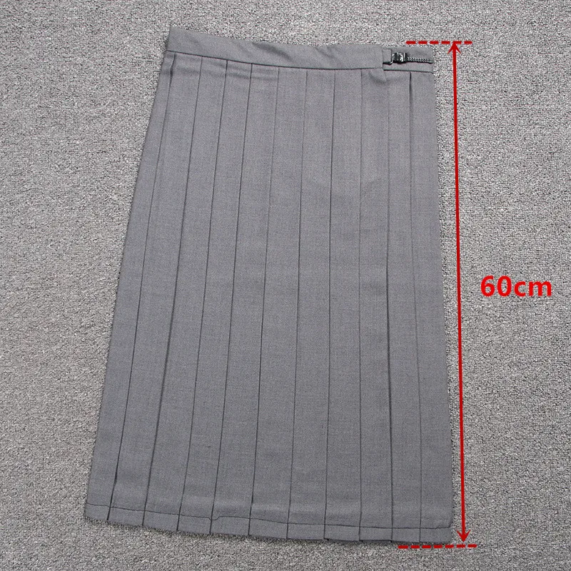 Gray 60cm Школьные платья матросский костюм Простой плиссированный юбка Jk униформа косплей колледж Средний Школьный костюм черный синий серый короткая юбка - Цвет: Gray 60cm