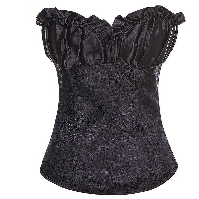 Корсет женский атласный с оборками элегантный однотонный корсет в Королевском