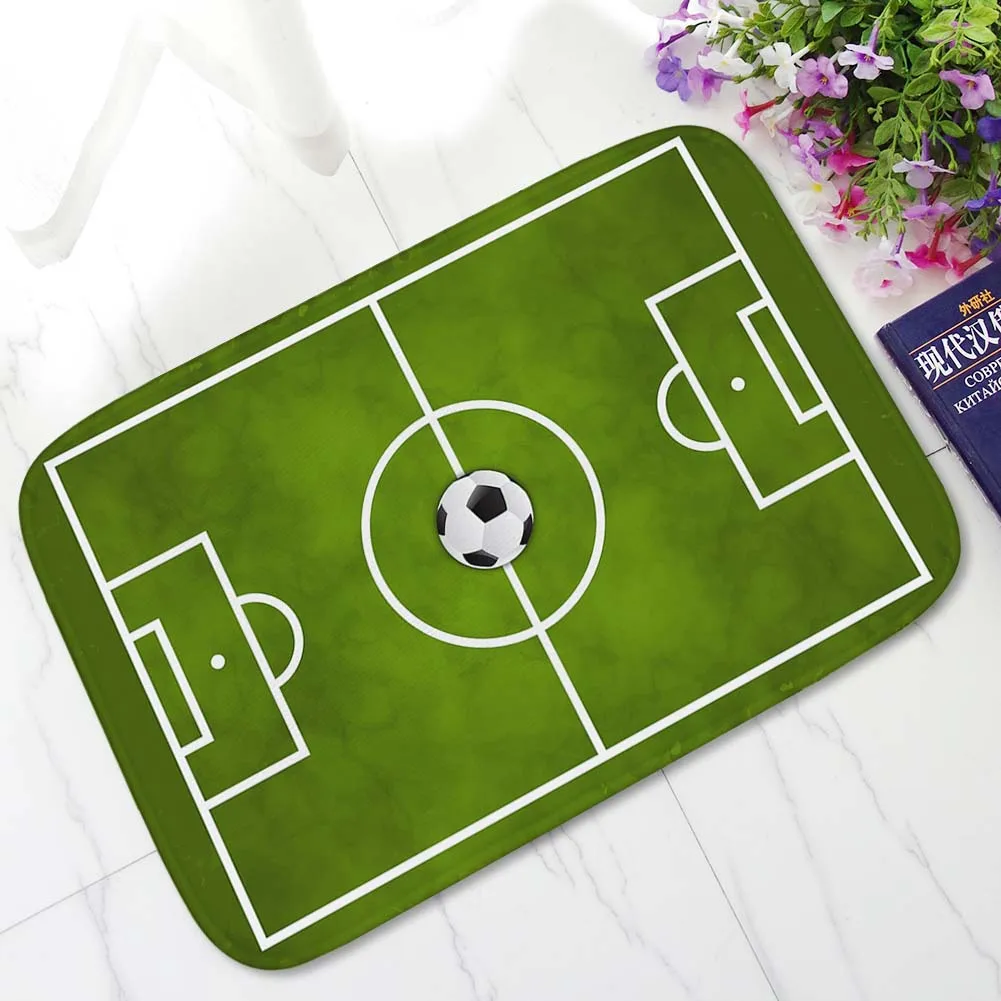 

40x60cm Flannel Front Door Mat Football Field Doormat for Entrance Door Bathroom Welcome Door Mat Bath Kitchen Floor Mats