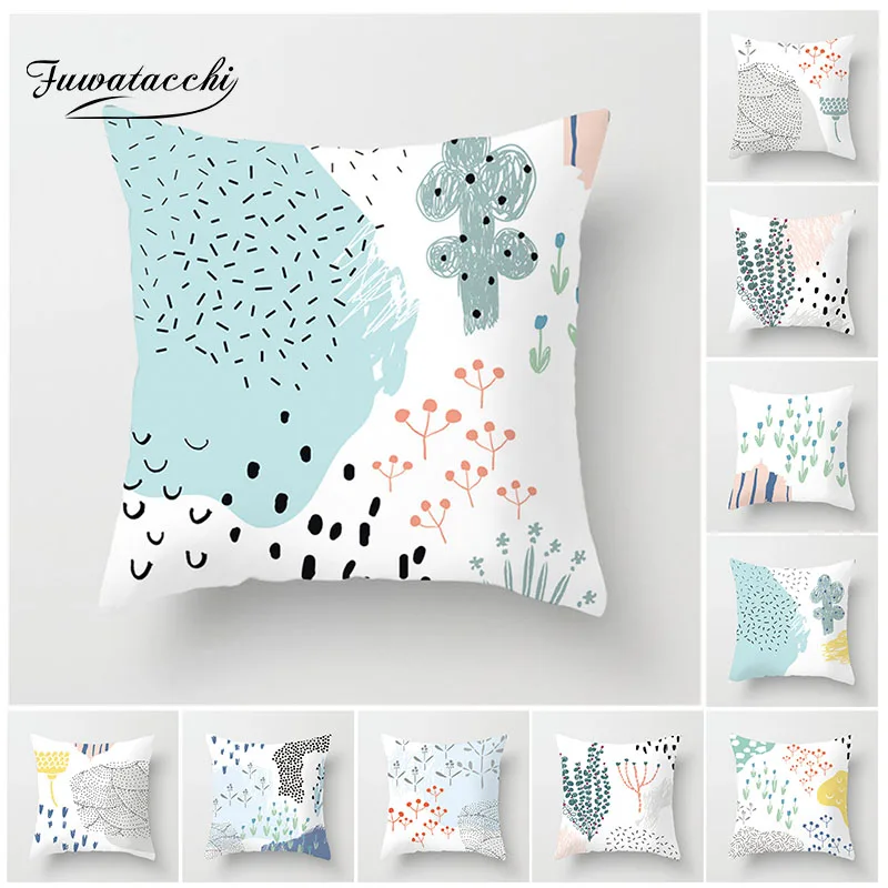 Чехол на подушку Fuwatacchi с тропическими растениями наволочка С КАКТУСОМ Декор для
