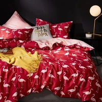 40luxury red print european home textile bedclothes egyptian cotton bedding bed linen duvet cover pillowcase wedding giveaway