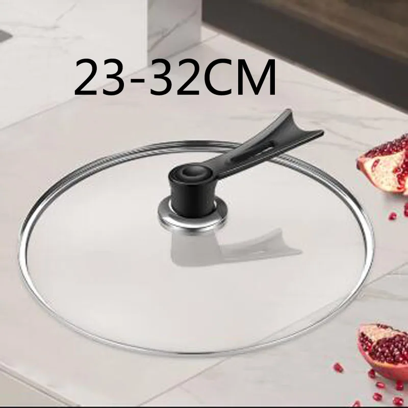 Кухонная Вертикальная стеклянная крышка для сковороды Wok закаленная улучшенная