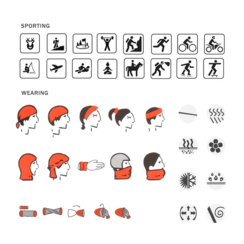 JLETOLI Женская и мужская повязка на голову спортивный волшебный шарф для