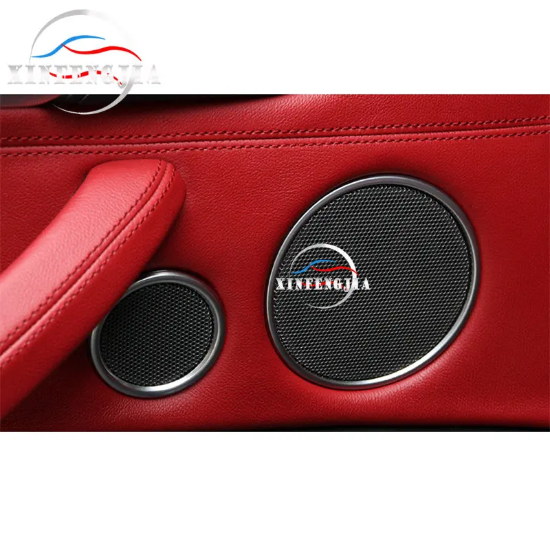 

For BMW X5 X6 F15 F16 2014-2018 6pcs Chrome Ring Door Speaker Covers Frame Trim
