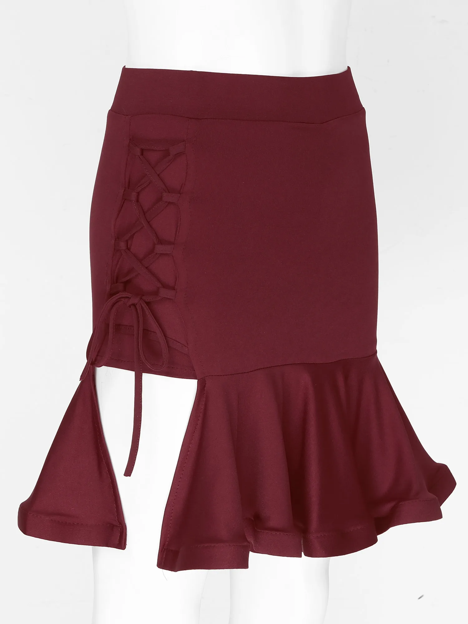 Взрослые латинская юбка для танцев бальный Танго Свинг Румба сбоку Разделение на