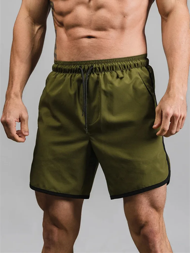 Двойная застежка молния для мужчин фитнес повседневные спортивные шорты