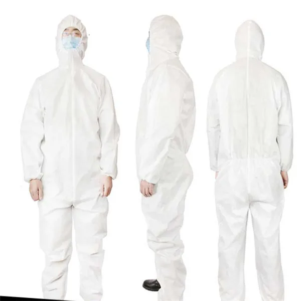 

Hot 2020 White Coverall Hazmat Suit Protection Protective Disposable Safety Clothing Unisex Workplace Safety Supplies