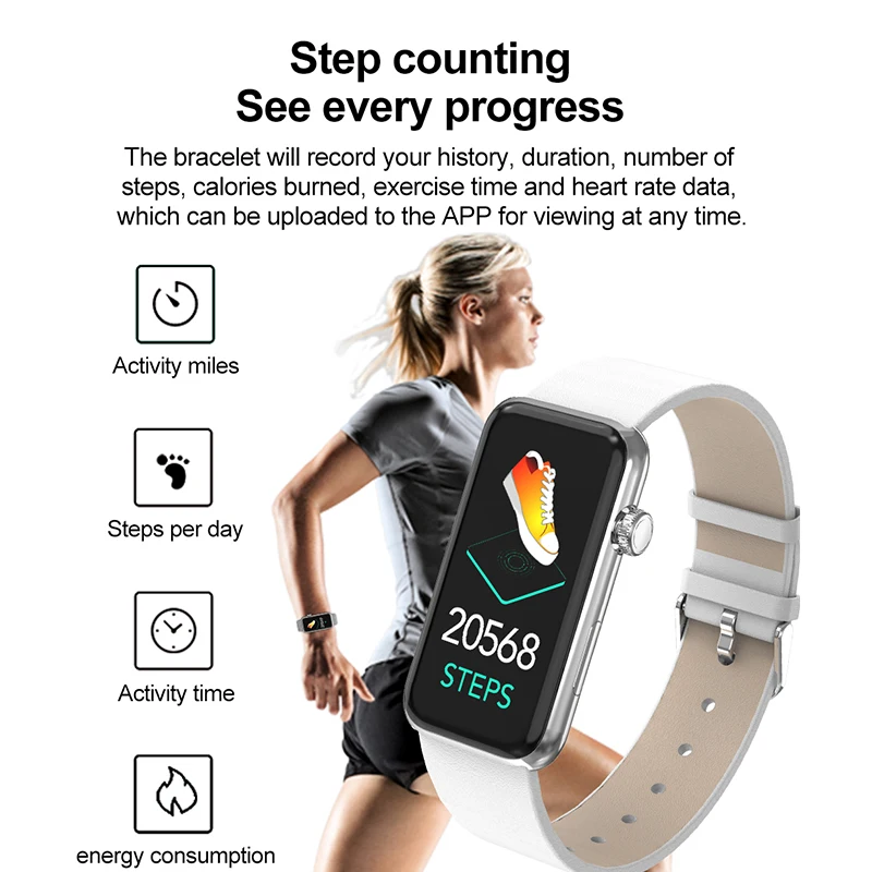 2020 умный Браслет Bluetooth фитнес Смарт часы кровяное давление Smartwatch IP67