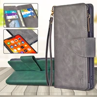 for xiaomi redmi note 9 9s 8t 8 pro max 7 7s 9s 8a 10x luxury zipper wallet bag flip leather case lanyard detachable phone cover
