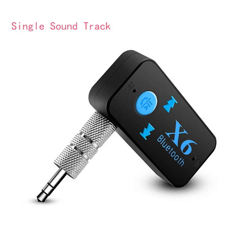 Single Sound Track Bluetooth 5.0 Receiver Wireless Stereo Music Audio Receiver with Microphone 3.5mm Jack Car Aux Bluetooth Adapter Support TF Card - Цвет: Single Sound Track